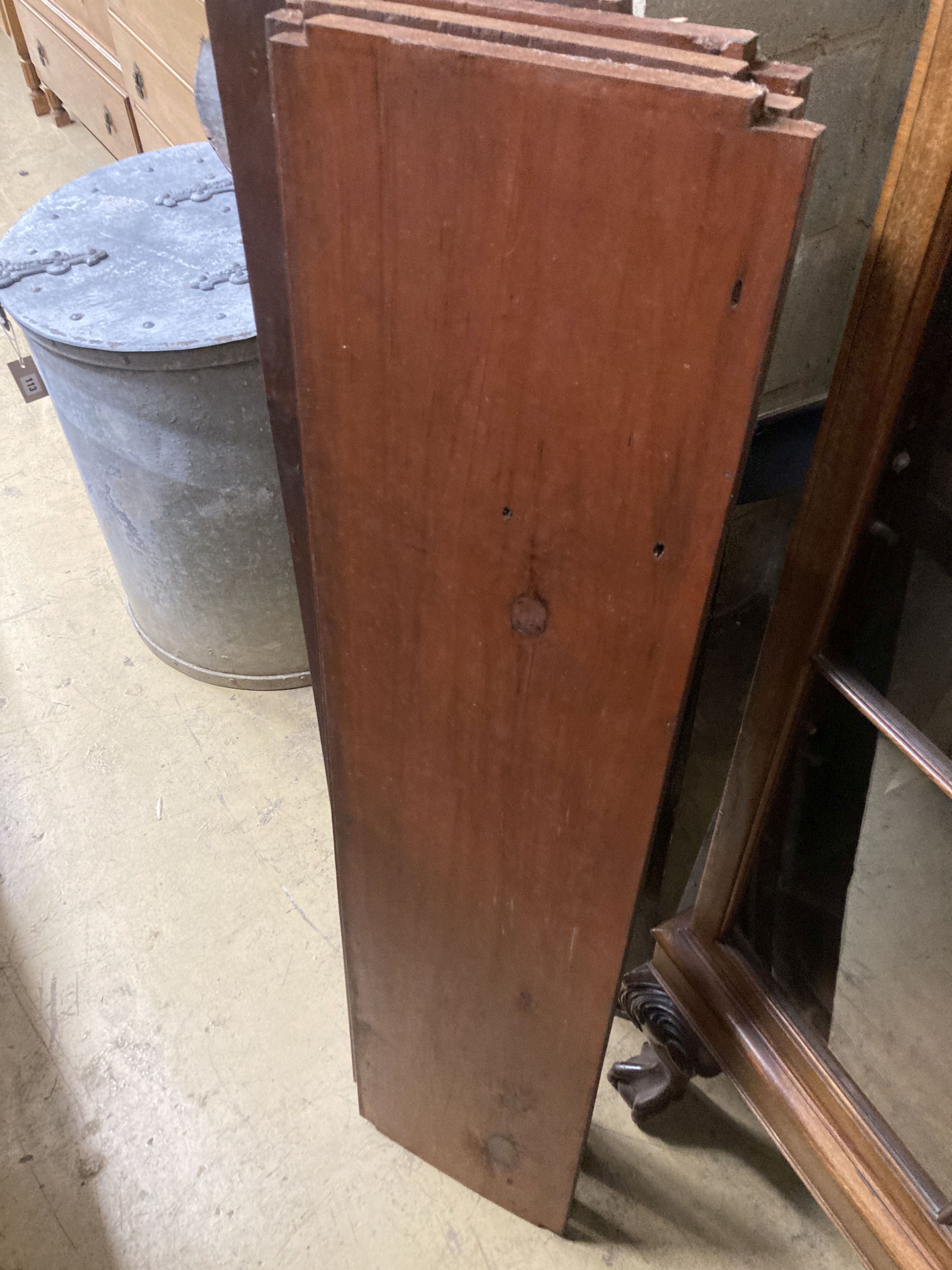 A Victorian mahogany bookcase cupboard, length 126cm, depth 51cm, height 228cm